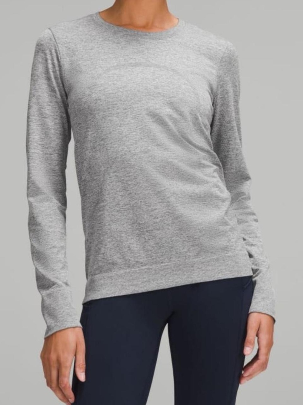 lululemon athletica Women’s Long Sleeve Crew Tee in Heather Gray
